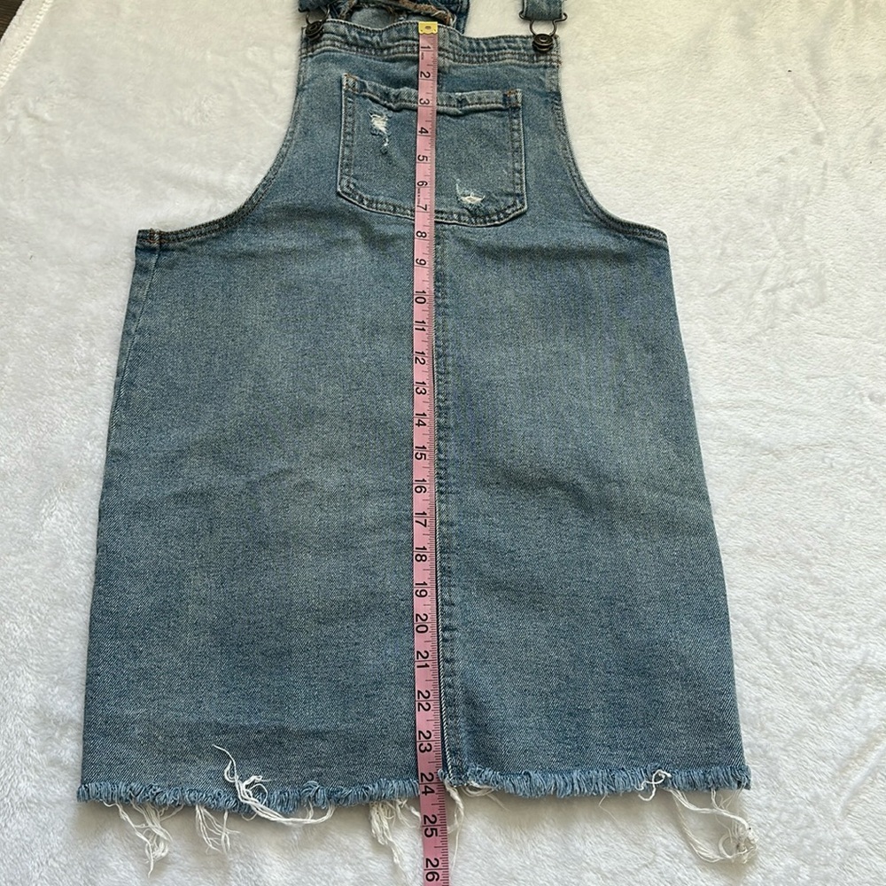 Wild Fable Women Distressed Denim Overalls Skirt 90’s Style Streetwear‎ Farmer M - Picture 5 of 7